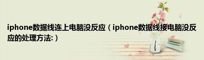 iphone数据线连上电脑没反应（iphone数据线接电脑没反应的处理方法:）