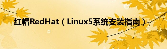 红帽RedHat（Linux5系统安装指南）