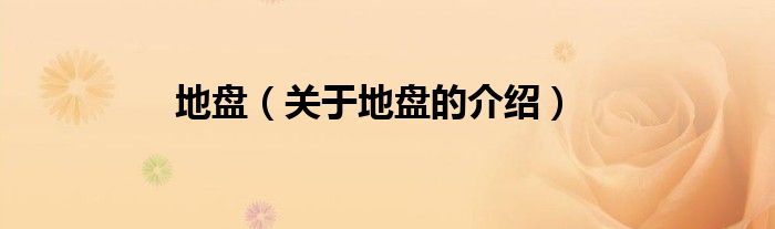 地盘（关于地盘的介绍）