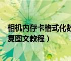 相机内存卡格式化数据怎么恢复（相机内存卡格式化数据恢复图文教程）