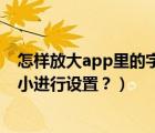 怎样放大app里的字体大小（怎么在看多多app中对字体大小进行设置？）