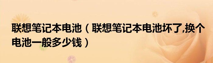 联想笔记本电池（联想笔记本电池坏了,换个电池一般多少钱）