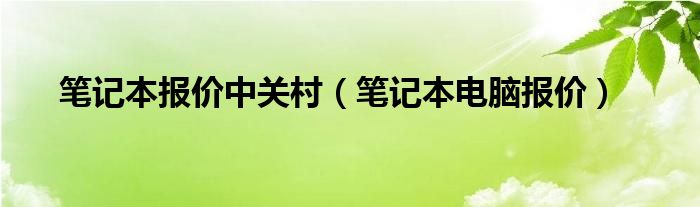 笔记本报价中关村（笔记本电脑报价）