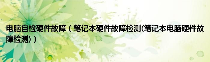 电脑自检硬件故障（笔记本硬件故障检测(笔记本电脑硬件故障检测)）