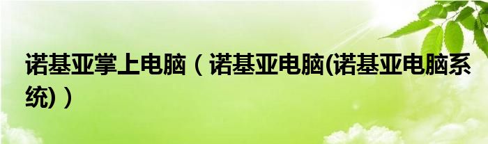 诺基亚掌上电脑（诺基亚电脑(诺基亚电脑系统)）