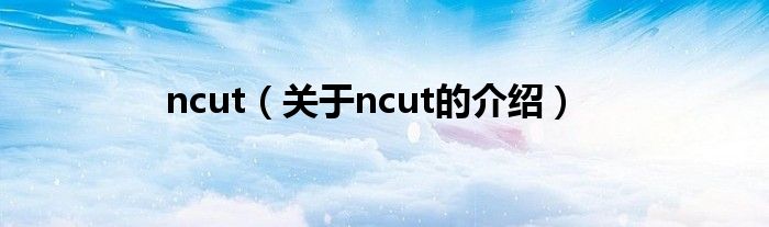 ncut（关于ncut的介绍）