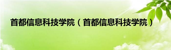 首都信息科技学院（首都信息科技学院）