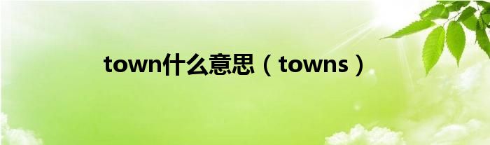 town什么意思（towns）