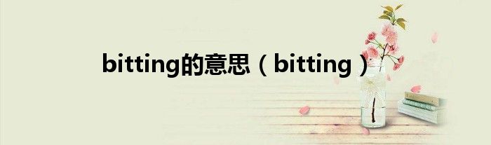 bitting的意思（bitting）