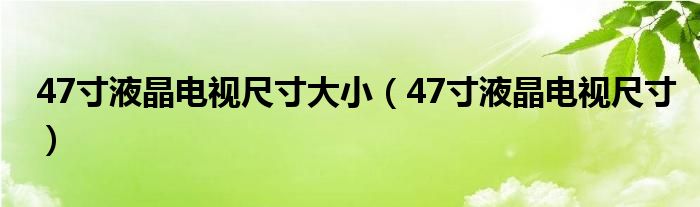 47寸液晶电视尺寸大小（47寸液晶电视尺寸）