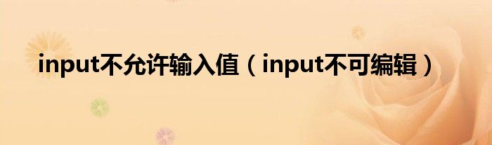 input不允许输入值（input不可编辑）