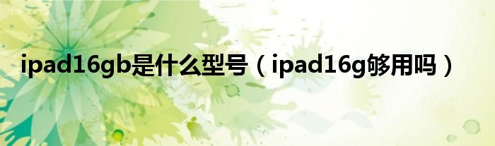 ipad16gb是什么型号（ipad16g够用吗）