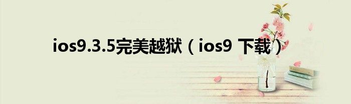 ios9.3.5完美越狱（ios9 下载）