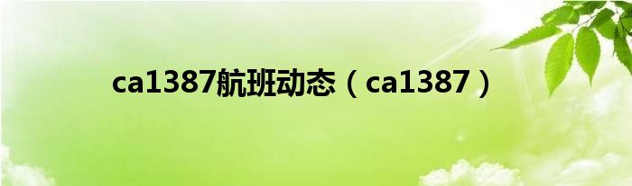 ca1387航班动态（ca1387）