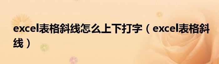 excel表格斜线怎么上下打字（excel表格斜线）