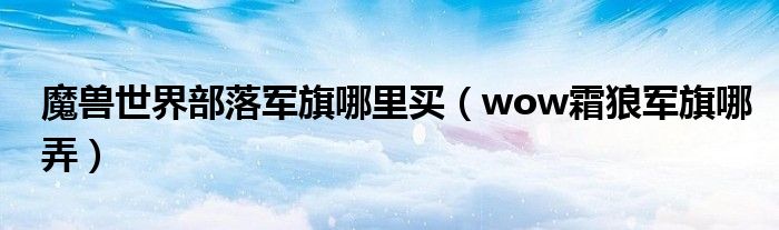 魔兽世界部落军旗哪里买（wow霜狼军旗哪弄）