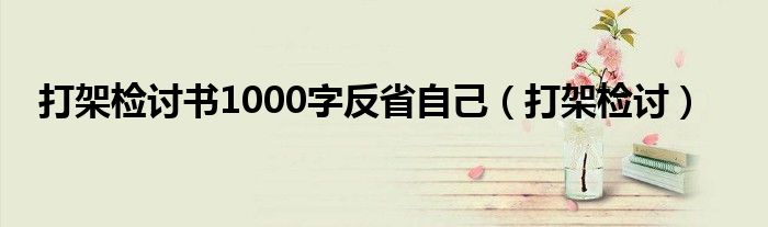 打架检讨书1000字反省自己（打架检讨）