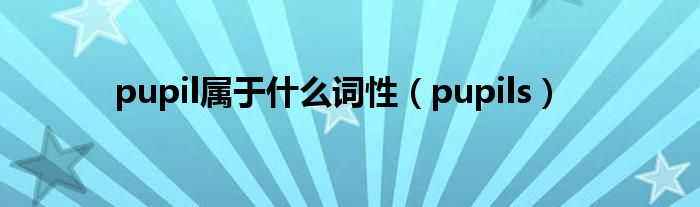 pupil属于什么词性（pupils）