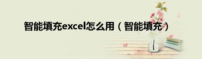 智能填充excel怎么用（智能填充）