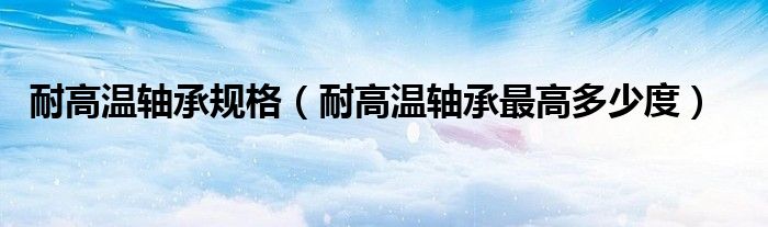 耐高温轴承规格（耐高温轴承最高多少度）