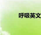 呼吸英文名称（呼吸英文简写）