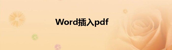 Word插入pdf