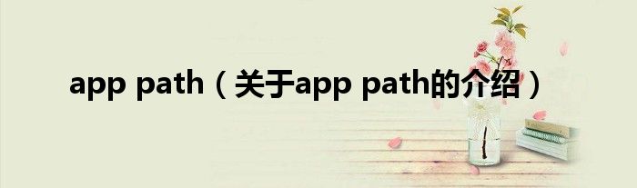 app path（关于app path的介绍）