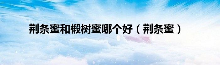 荆条蜜和椴树蜜哪个好（荆条蜜）