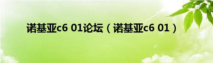 诺基亚c6 01论坛（诺基亚c6 01）