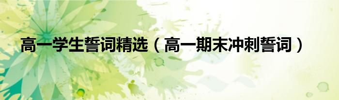 高一学生誓词精选（高一期末冲刺誓词）