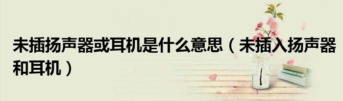 未插扬声器或耳机是什么意思（未插入扬声器和耳机）