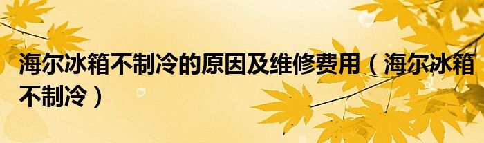 海尔冰箱不制冷的原因及维修费用（海尔冰箱不制冷）