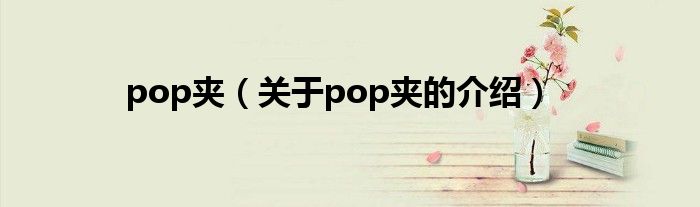 pop夹（关于pop夹的介绍）