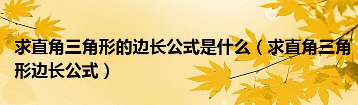 求直角三角形的边长公式是什么（求直角三角形边长公式）
