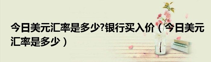 今日美元汇率是多少?银行买入价（今日美元汇率是多少）