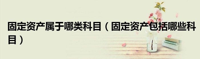 固定资产属于哪类科目（固定资产包括哪些科目）
