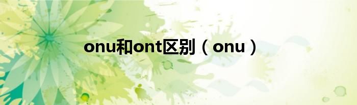 onu和ont区别（onu）