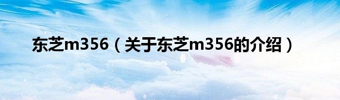 东芝m356（关于东芝m356的介绍）