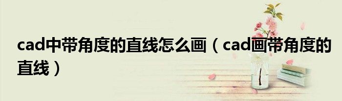 cad中带角度的直线怎么画（cad画带角度的直线）