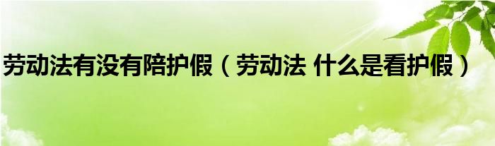 劳动法有没有陪护假（劳动法 什么是看护假）