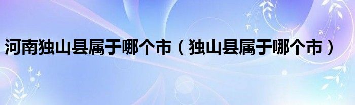 河南独山县属于哪个市（独山县属于哪个市）
