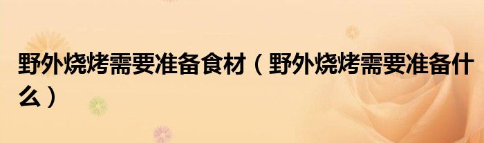 野外烧烤需要准备食材（野外烧烤需要准备什么）