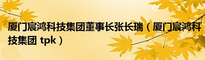 厦门宸鸿科技集团董事长张长瑞（厦门宸鸿科技集团 tpk）