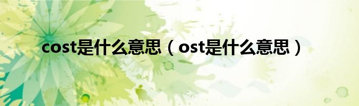 cost是什么意思（ost是什么意思）
