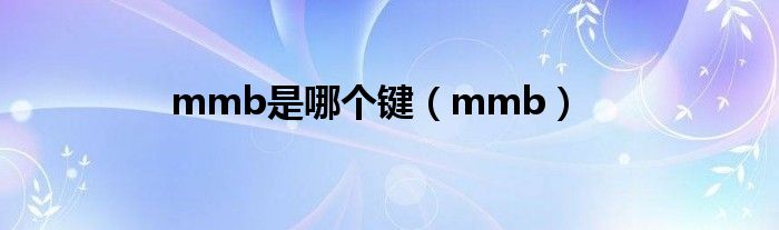 mmb是哪个键（mmb）