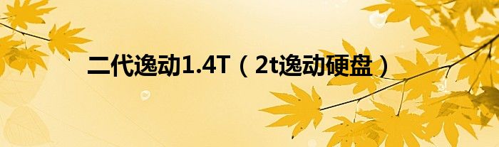 二代逸动1.4T（2t逸动硬盘）