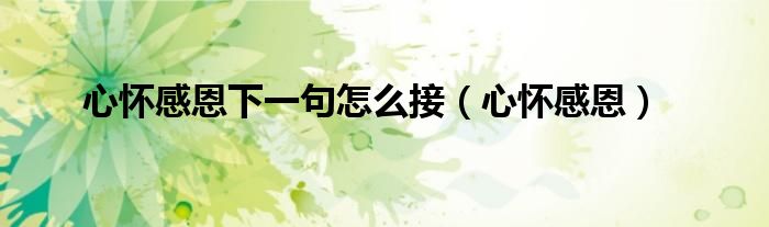 心怀感恩下一句怎么接（心怀感恩）