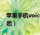 苹果手机voice是什么意思（voice是什么意思）