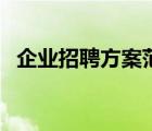 企业招聘方案范文（公司招聘方案怎么写）