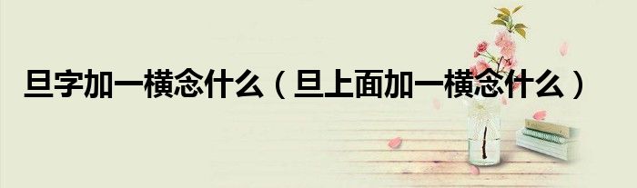 旦字加一横念什么（旦上面加一横念什么）